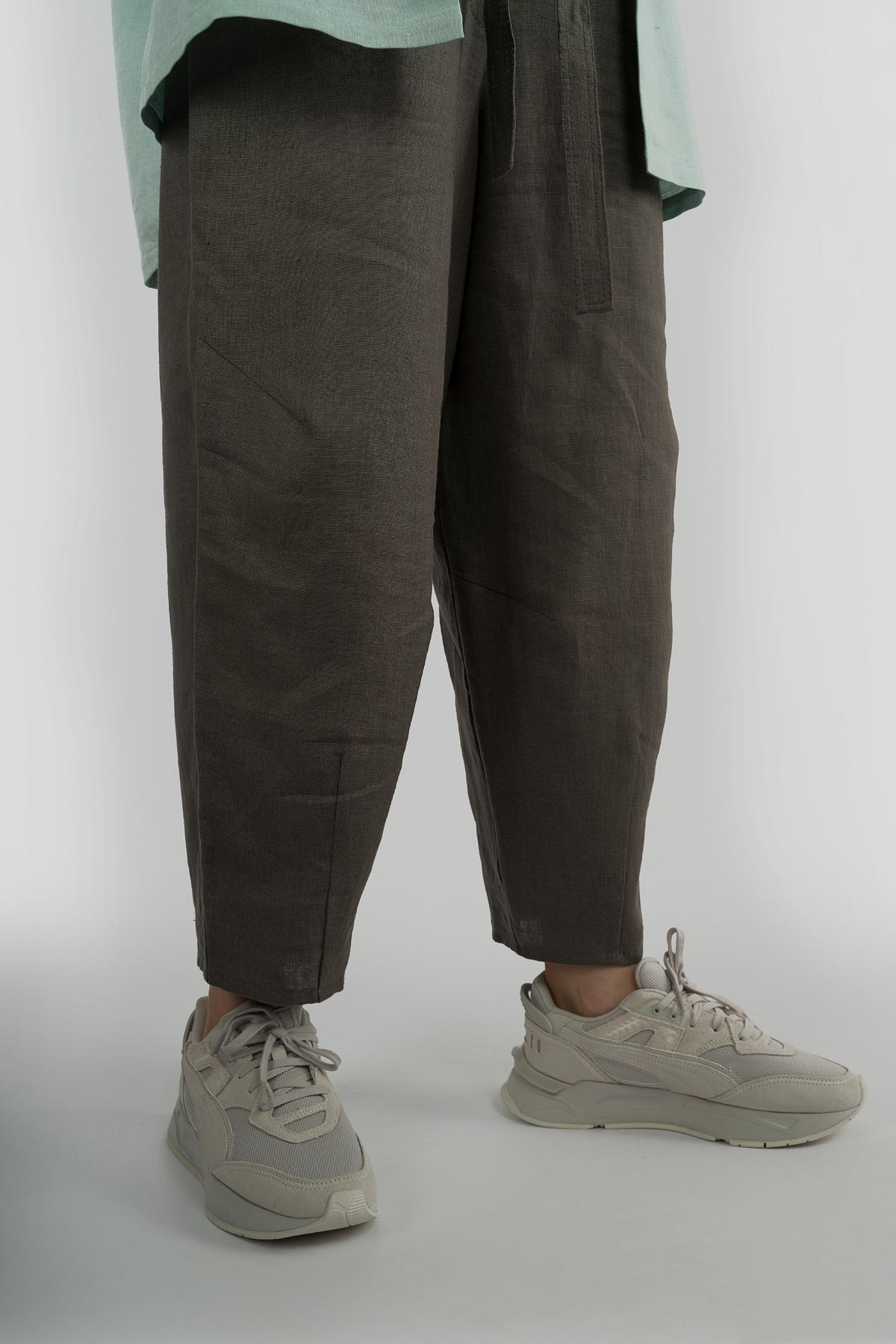 Linen knee pants - graphite